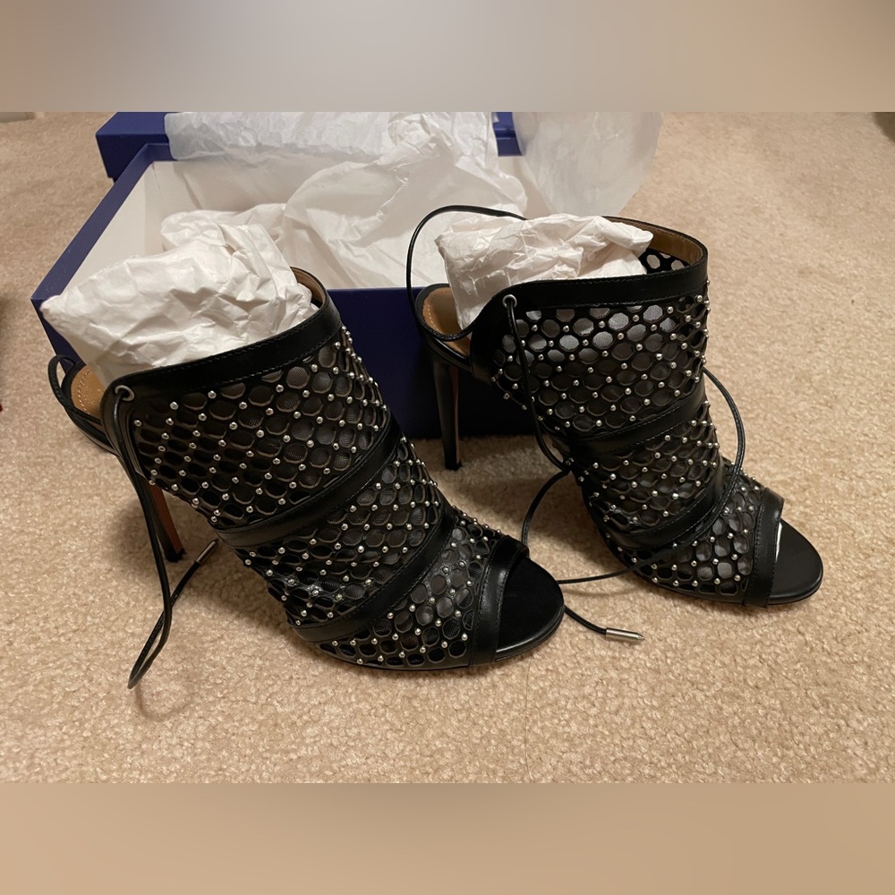 Aquazzura shoes, size 38 black leather